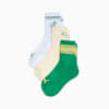 Women's Half-Terry Low Cut Socks (3 Pairs), GREEN / YELLOW, small