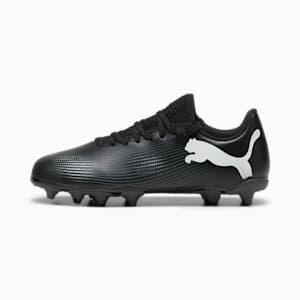 FUTURE 7 PLAY FG/AG Kids' Soccer Cleats, PUMA Black-PUMA White, extralarge
