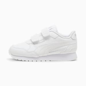 ST Runner v4 Leather Little Kids' Sneakers, PUMA White-Cool Light Gray, extralarge