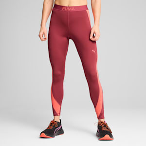 Shorts tiro alto 7/8 PUMA STRONG Colour Block para mujer, Port, extralarge