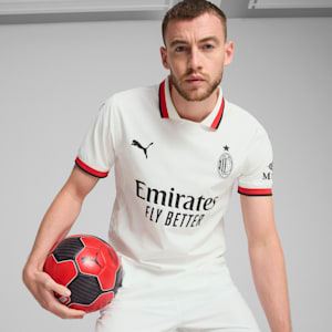 Camiseta de fútbol auténtica de visitante para hombre AC Milan visitante 24/25, PUMA White, extralarge