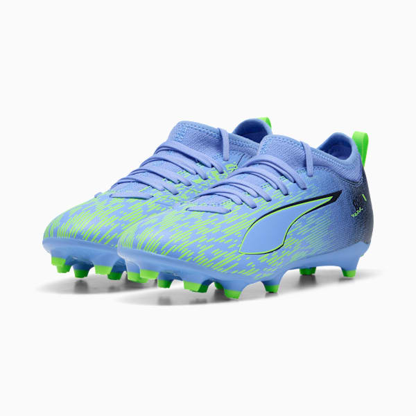 PUMA x CHRISTIAN PULISIC ULTRA 5 MATCH Chasing the Dream Firm Ground/Artificial Ground Big Kids' Soccer Cleats, Elektro Purple-Green Glare-PUMA Black, extralarge