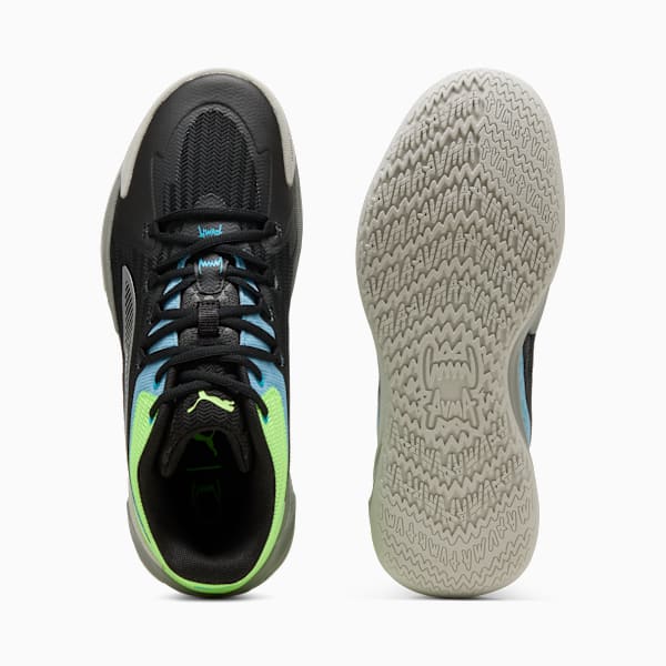Dagger Men's Basketball Shoes, PUMA Black-Bright Aqua-Green Glare, extralarge