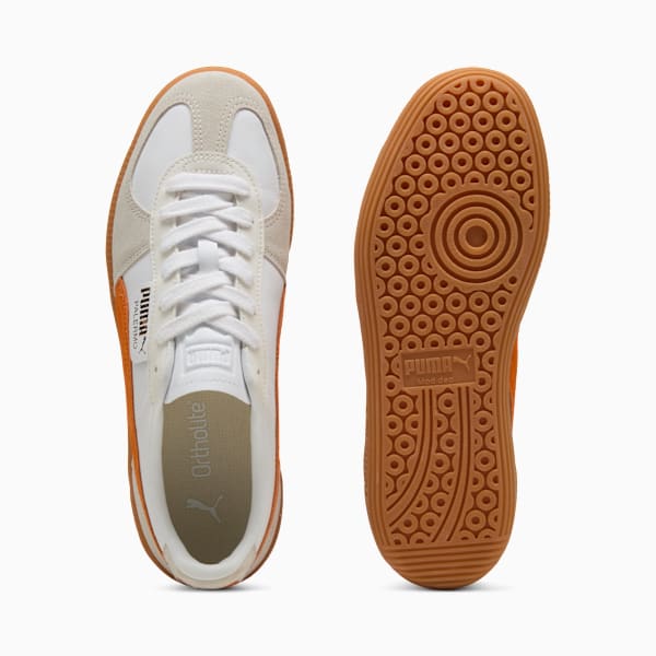 Palermo Leather Sneakers, PUMA White-Warm White-Orange Glo, extralarge
