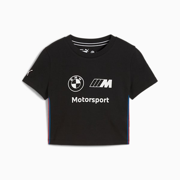 BMW M Motorsport Women's Graphic Baby Tee, PUMA Black, extralarge