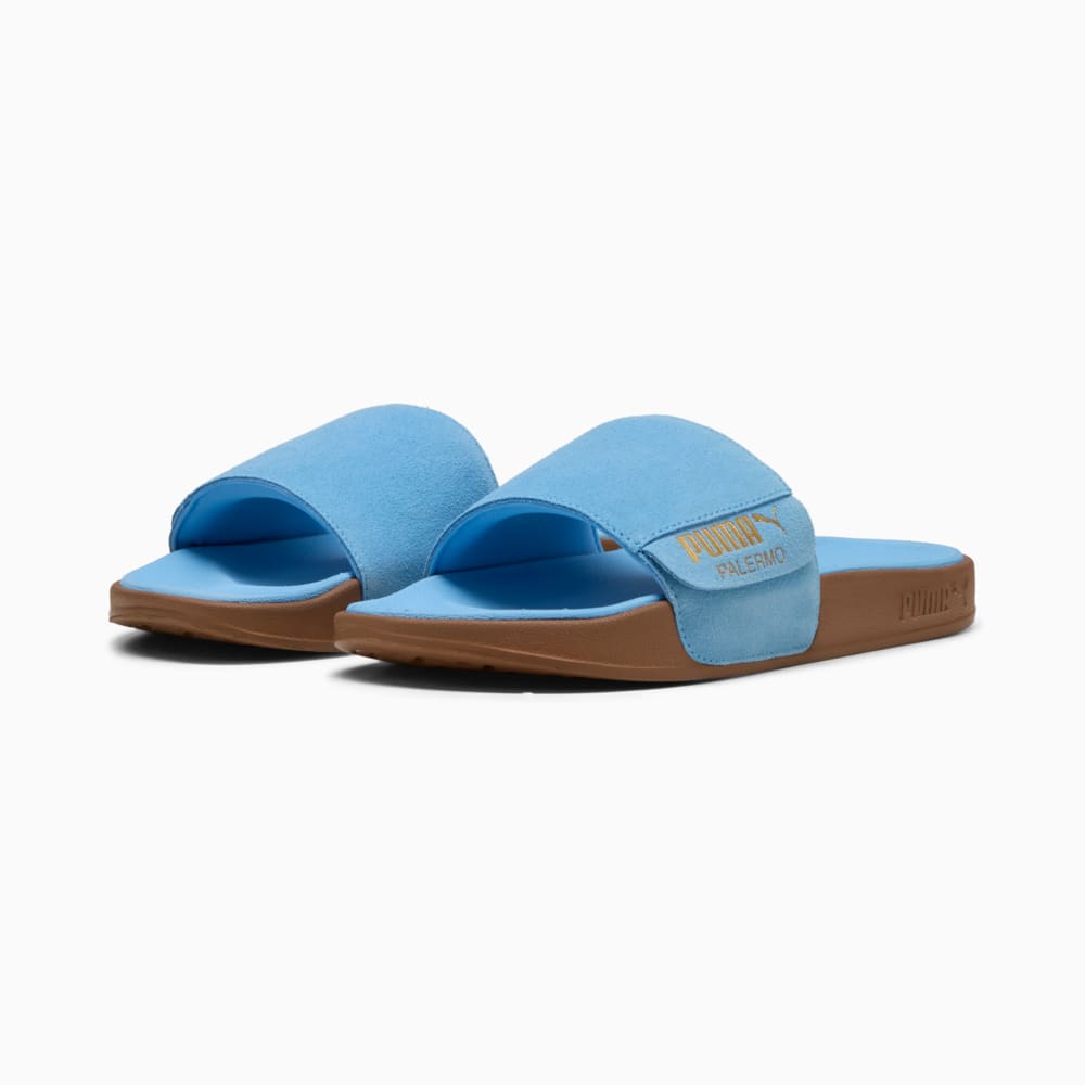 Изображение Puma Шлепанцы Leadcat 2.0 Palermo Foil Slides Unisex #2: Team Light Blue-PUMA Gold-Gum